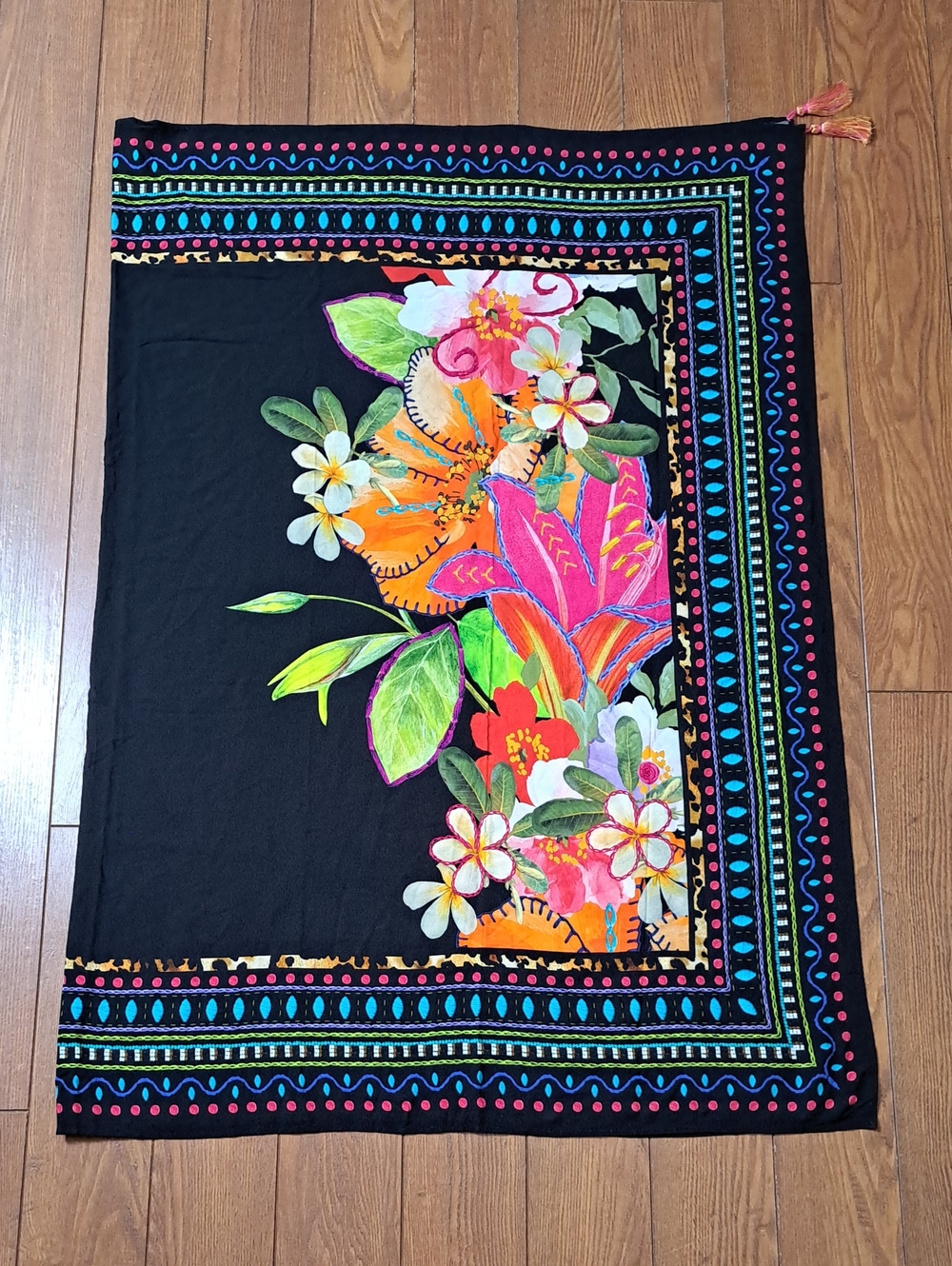 EUC Sunshine 79 Tropical Floral Sarong Pareo Swim Cover Up One Size